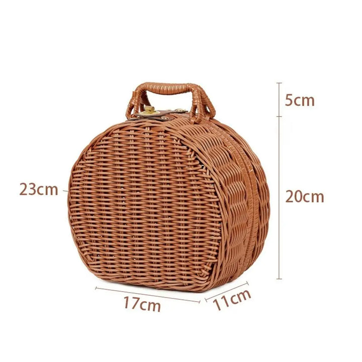 “Marivale” Round Wicker Suitcase
