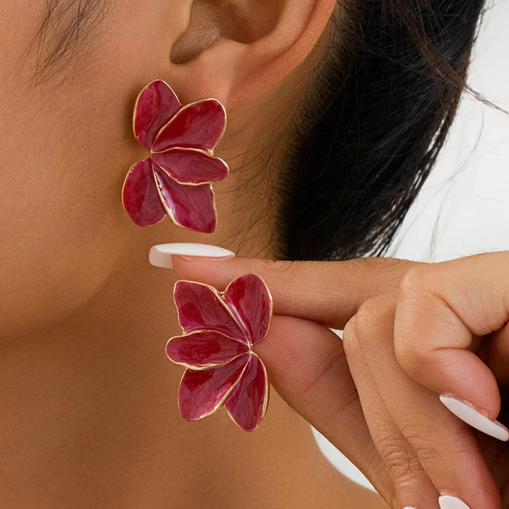 “Carmine Bloom” Earrings