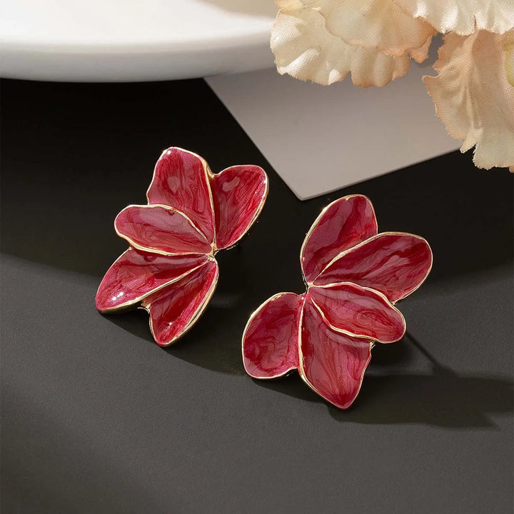 “Carmine Bloom” Earrings