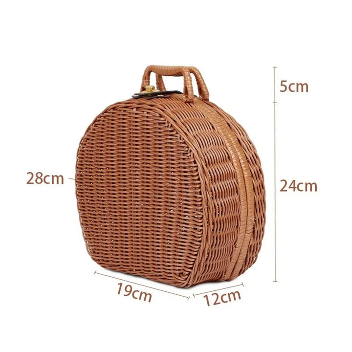 “Marivale” Round Wicker Suitcase